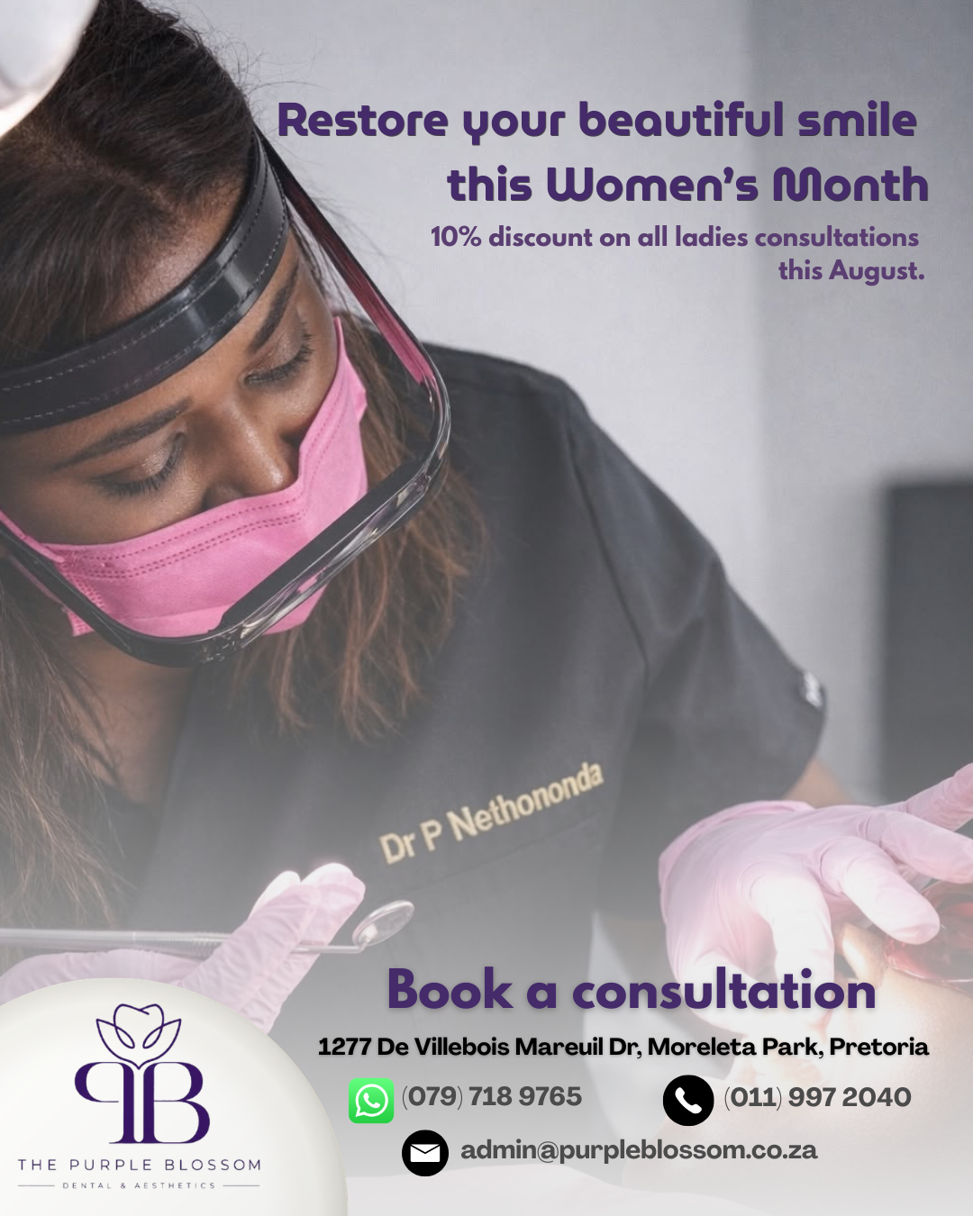 The Purple Blossom Dental Studio campaign photography